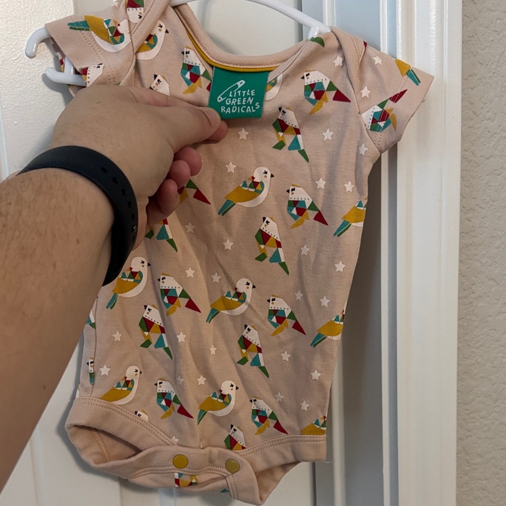 Little Green Radicals Multicolor Parrot Bodysuit